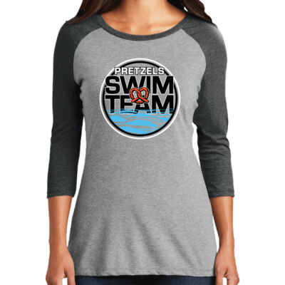 Freeport Middle School Swim Team - Women's Perfect Tri ® 3/4 Sleeve Raglan Thumbnail